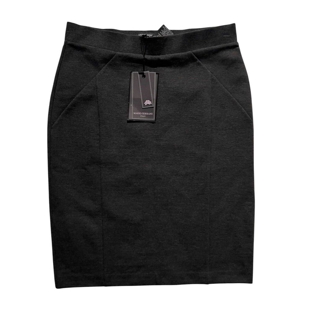 Mario Serrani Italy Skirt Womens Size S Charcoal Lined Stretch Comfort Italy